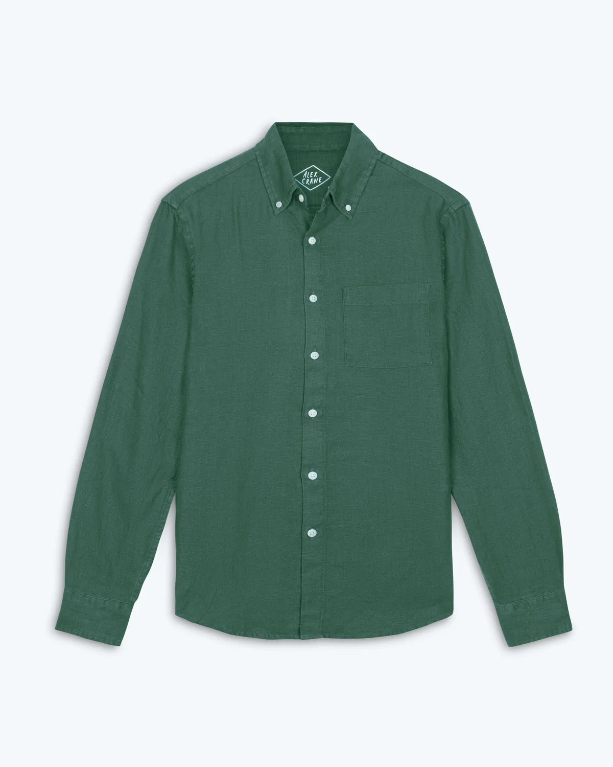 GREEN LONG SLEEVED LINEN SHIRT