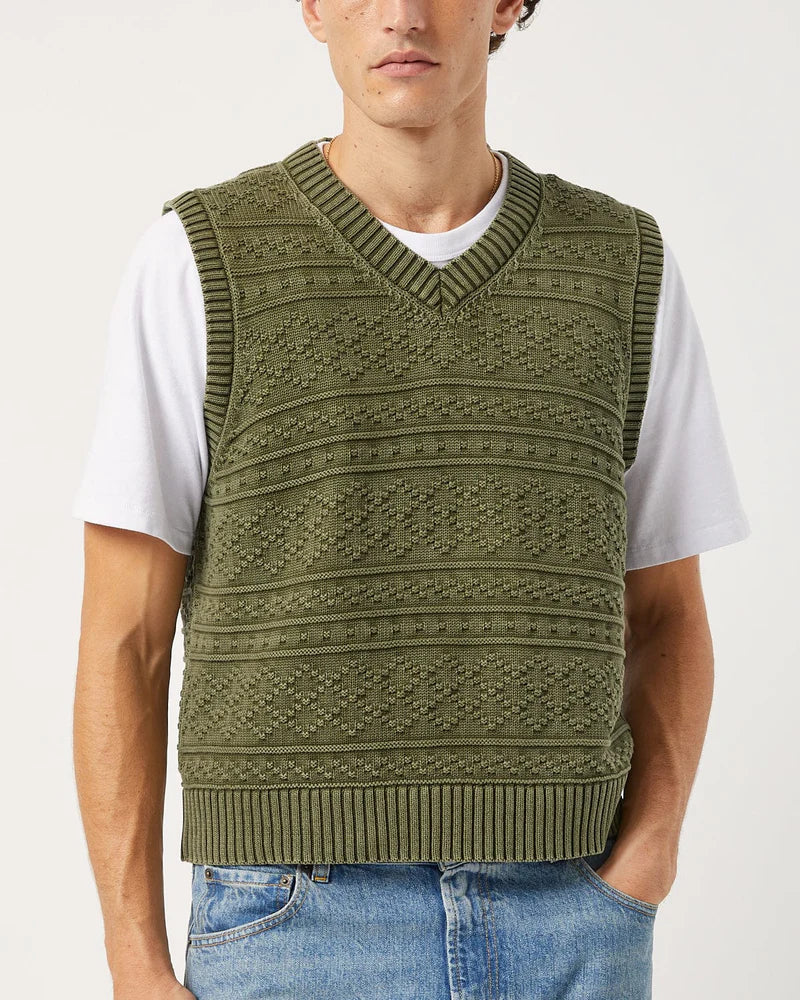 JACQUARD VEST ARMY