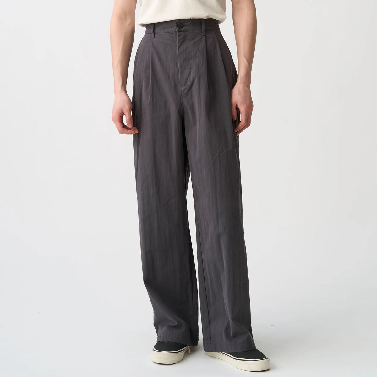 DOUBLE PLEATED EASY PANTS - COCOA BROWN