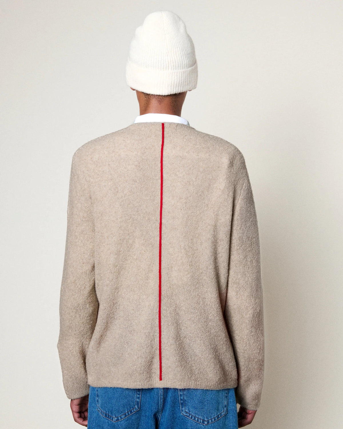 XAVIER CASH CARDIGAN - SAND