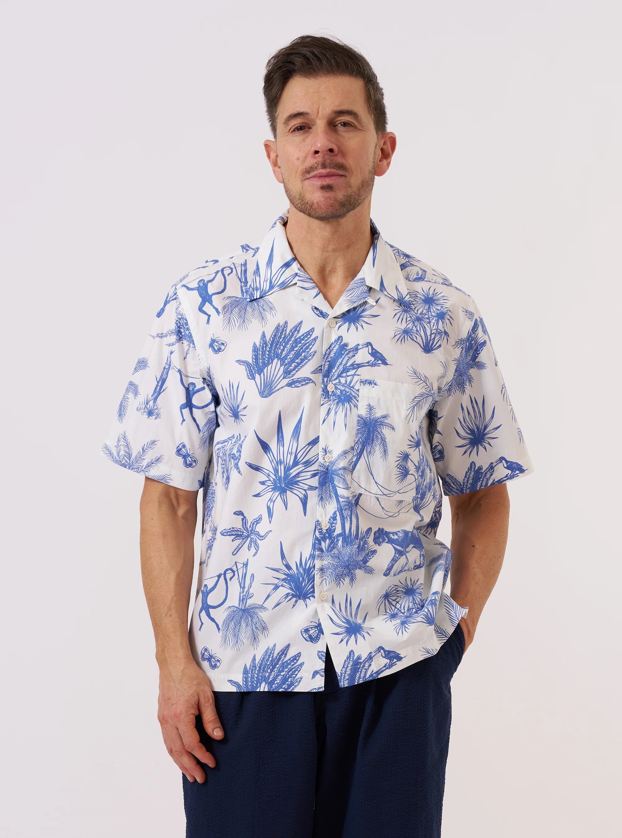 CAMP SHIRT - JUNGLE TOILE PRINT