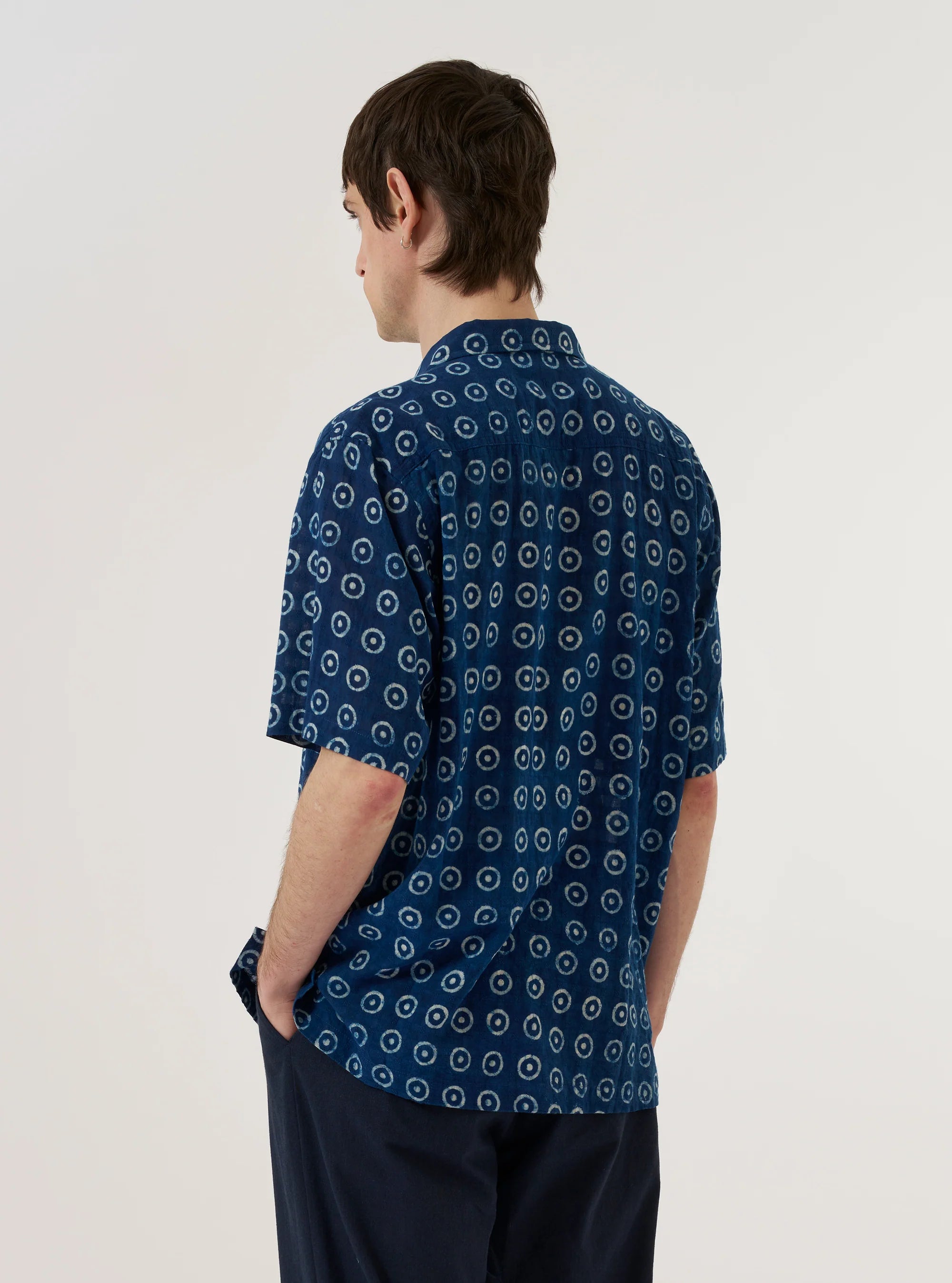 CAMPER SHIRT - INDIGO CIRCLES
