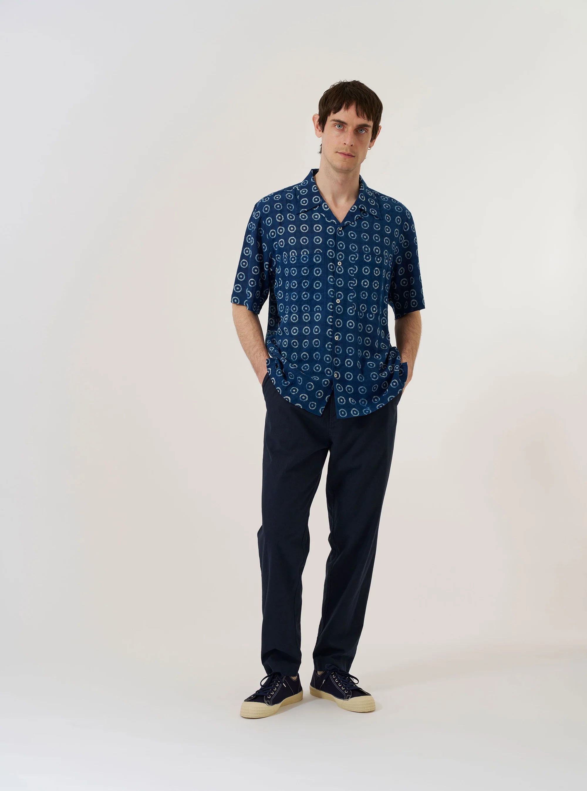 CAMPER SHIRT - INDIGO CIRCLES