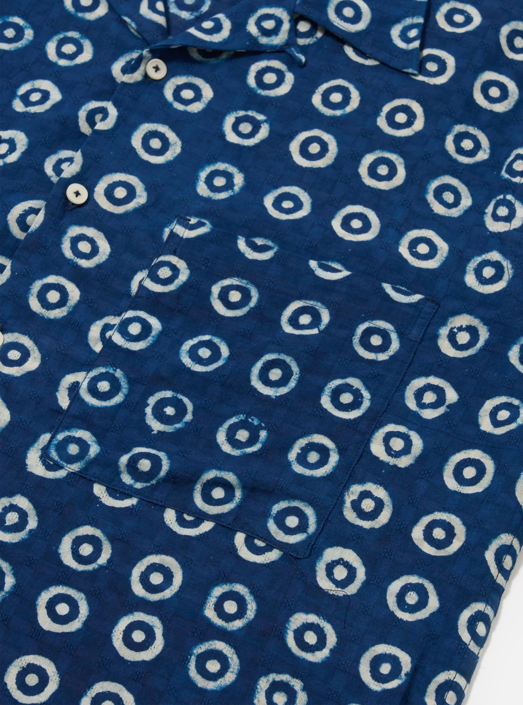 CAMPER SHIRT - INDIGO CIRCLES