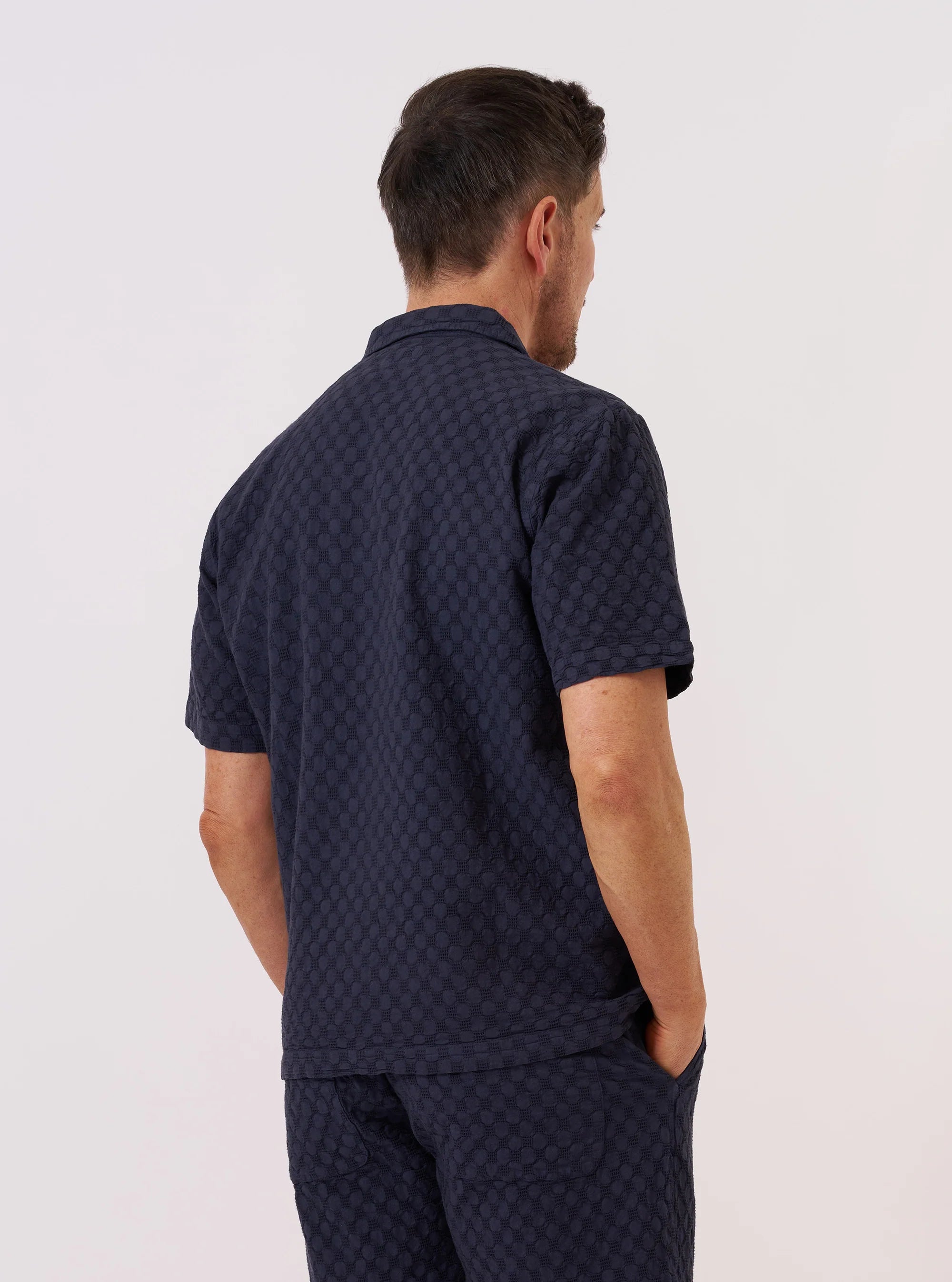 ROAD SHIRT - DOT WAFFLE NAVY