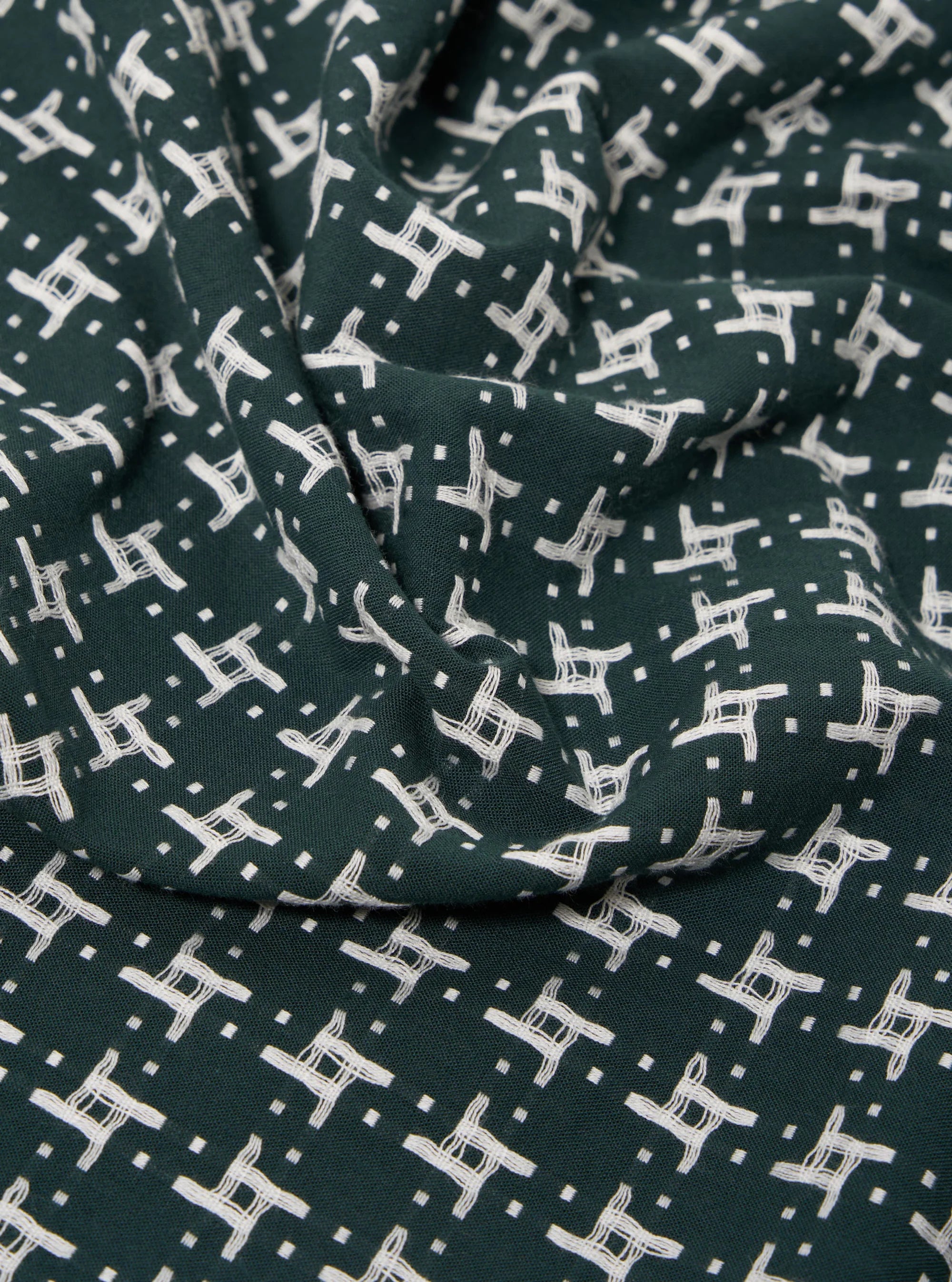 RHODES 8 COTTON ROAD SHIRT - GREEN/WHITE