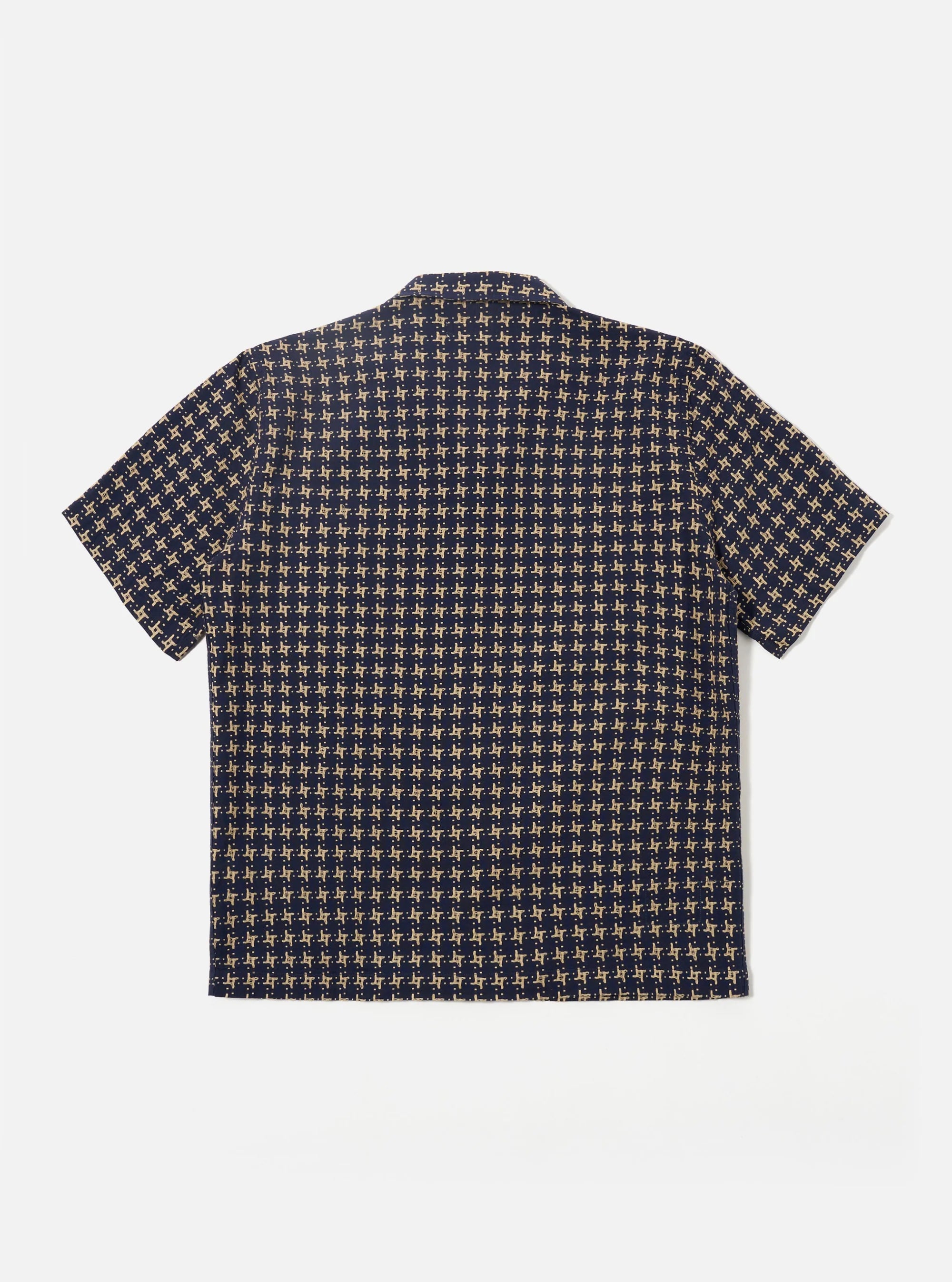 RHODES 8 COTTON ROAD SHIRT - NAVY/SAND
