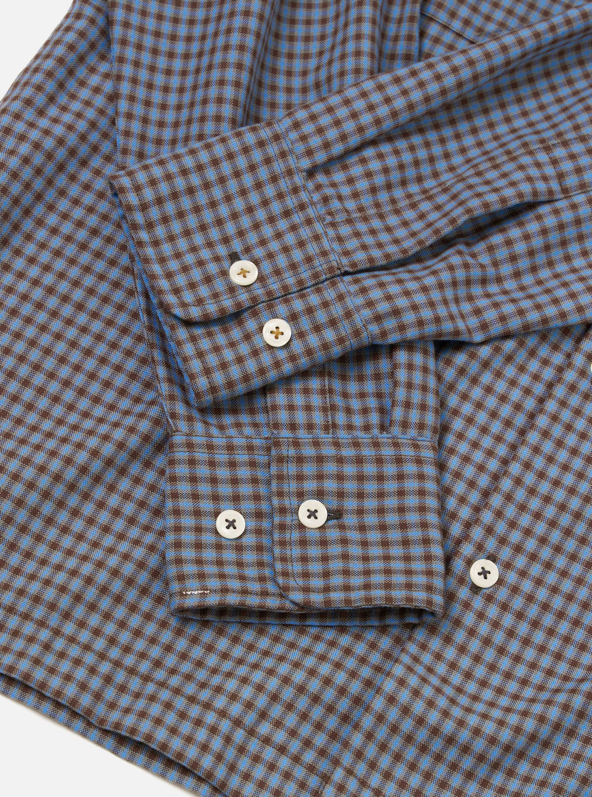 ATTENDANT SHIRT - BLUE/BROWN PARKER CHECK