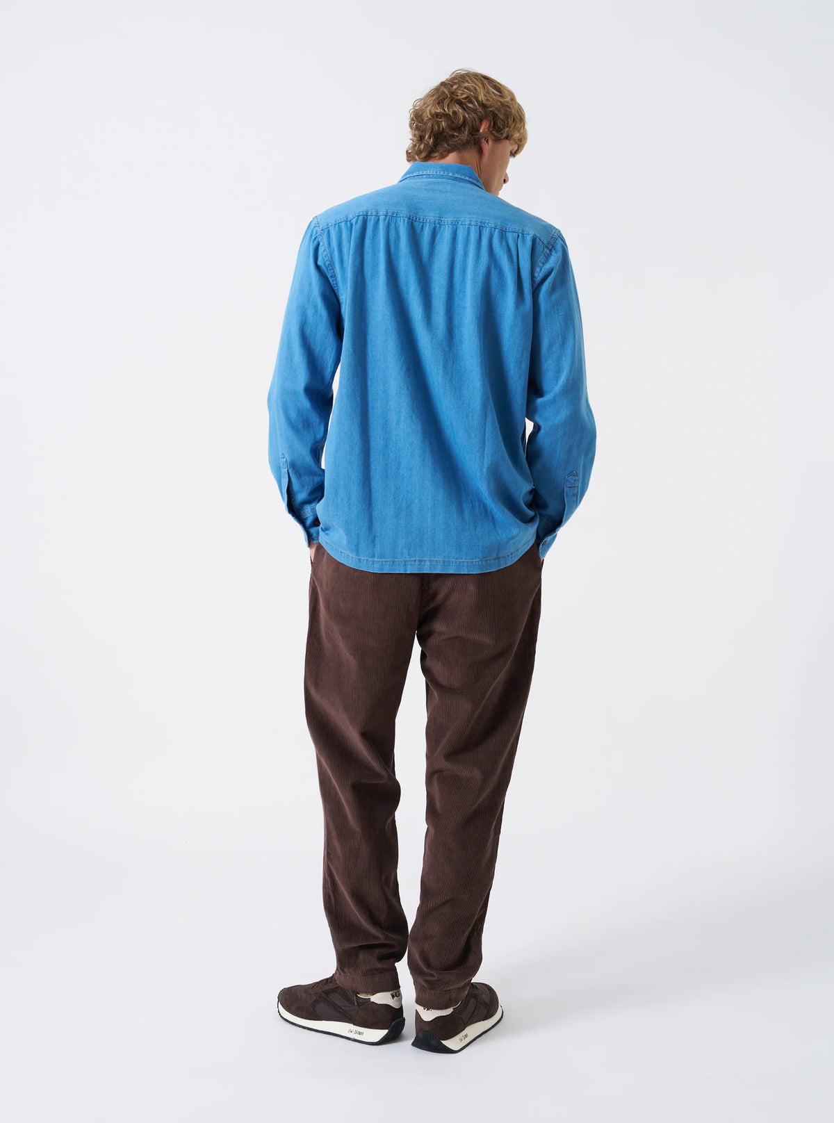 ATTENDANT SHIRT - WASHED INDIGO HERRINGBONE