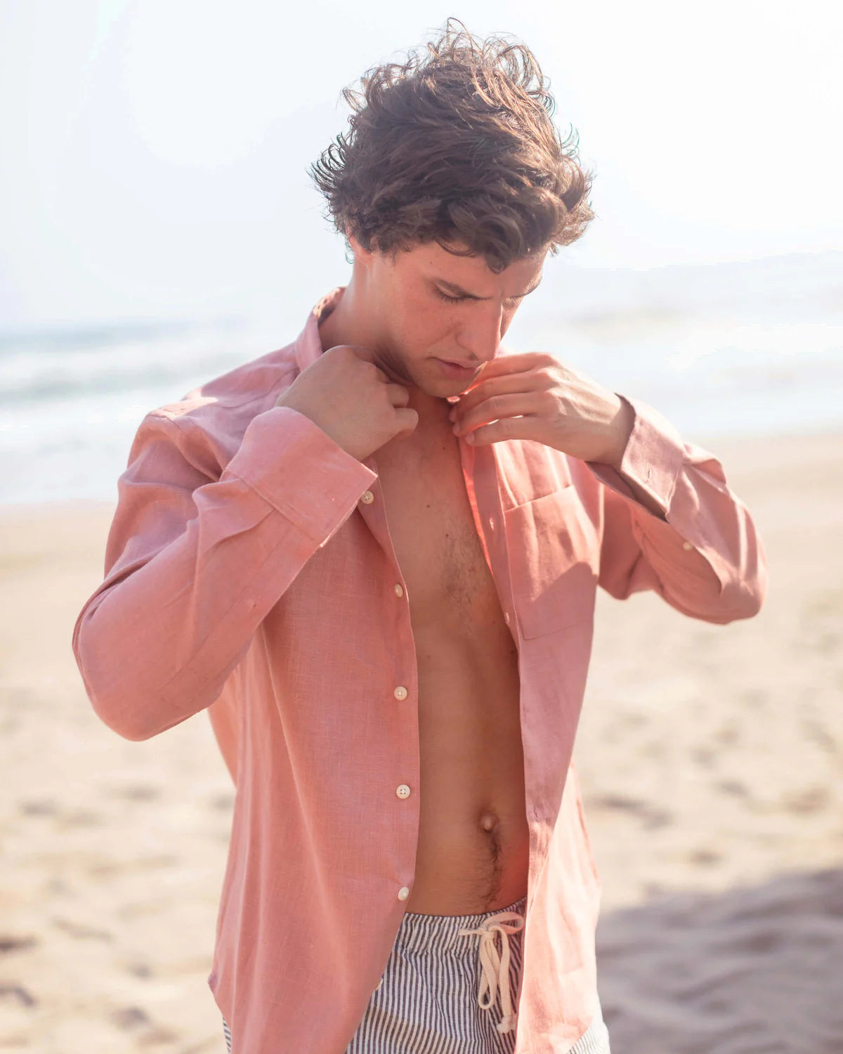 PINK LINEN SHIRT