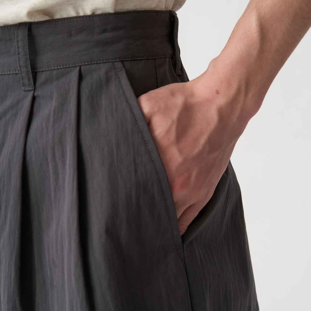 DOUBLE PLEATED EASY PANTS - COCOA BROWN