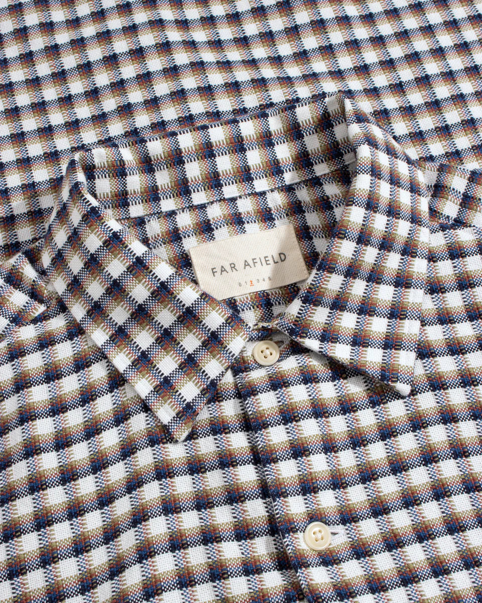 BUSEY DOBBY CHECK SHIRT - WHITE MULTI