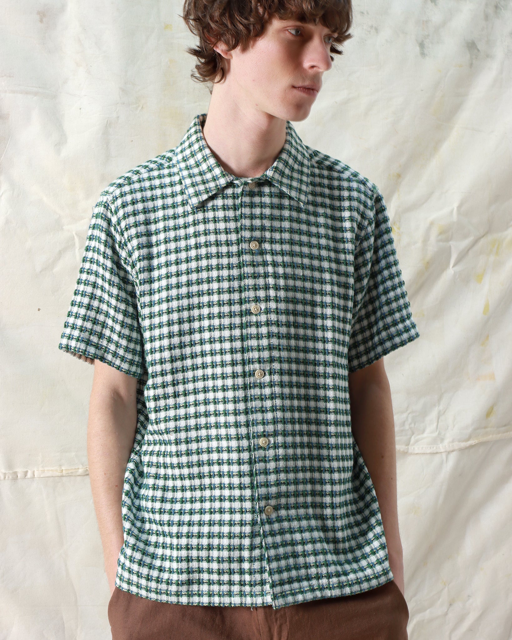 BUSEY SHIRT - DOBBY CHECK TROPICAL GREEN