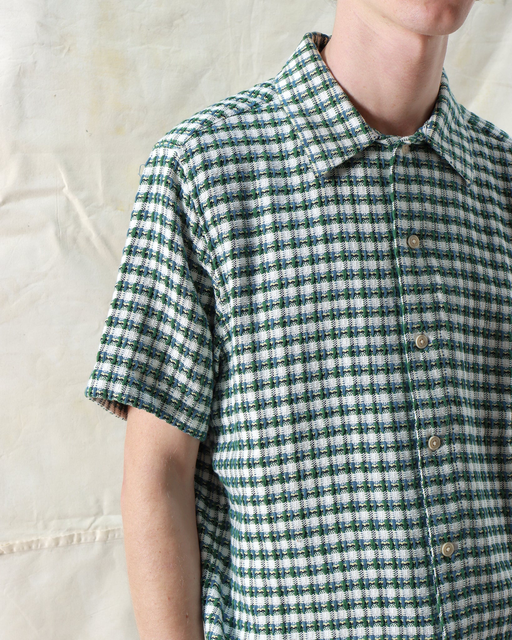 BUSEY SHIRT - DOBBY CHECK TROPICAL GREEN