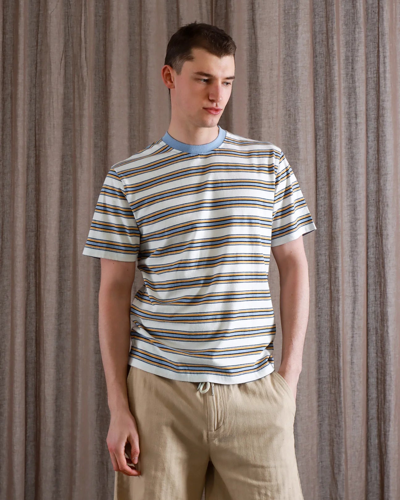 CREW NECK TEE - WHITSTABLE STRIPE