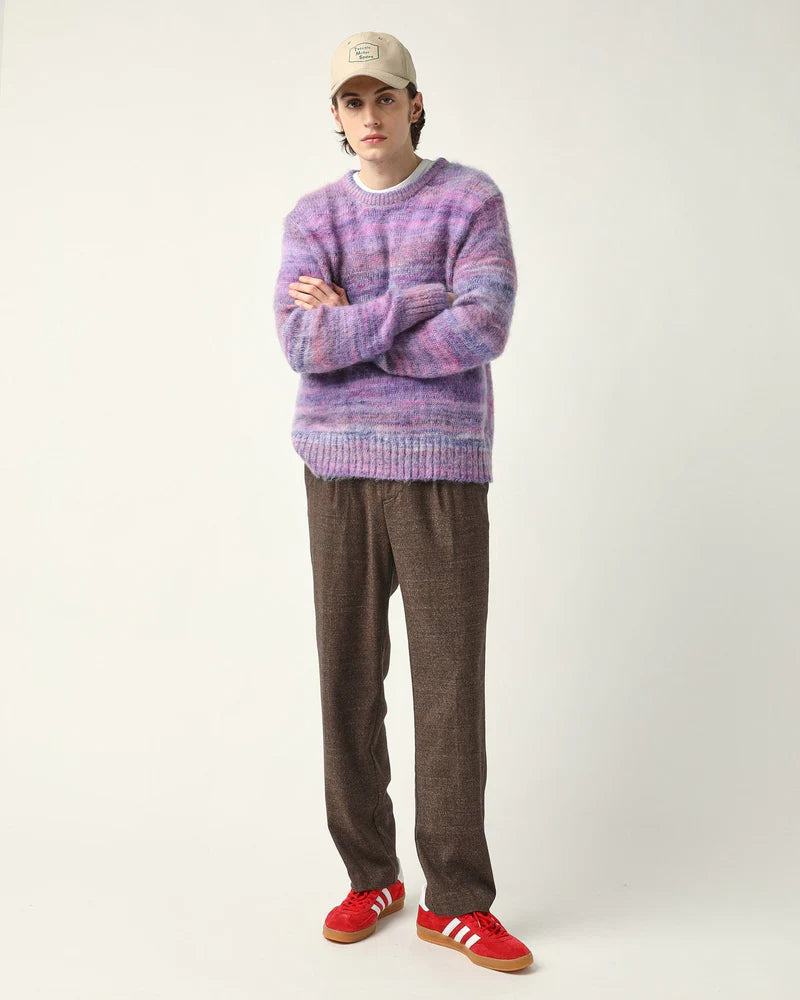 SPACE DYE MOHAIR CREWNECK - PURPLE