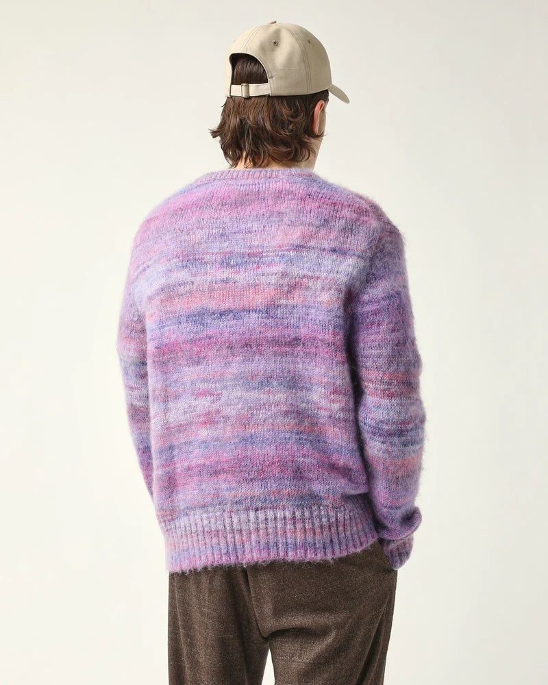 SPACE DYE MOHAIR CREWNECK - PURPLE