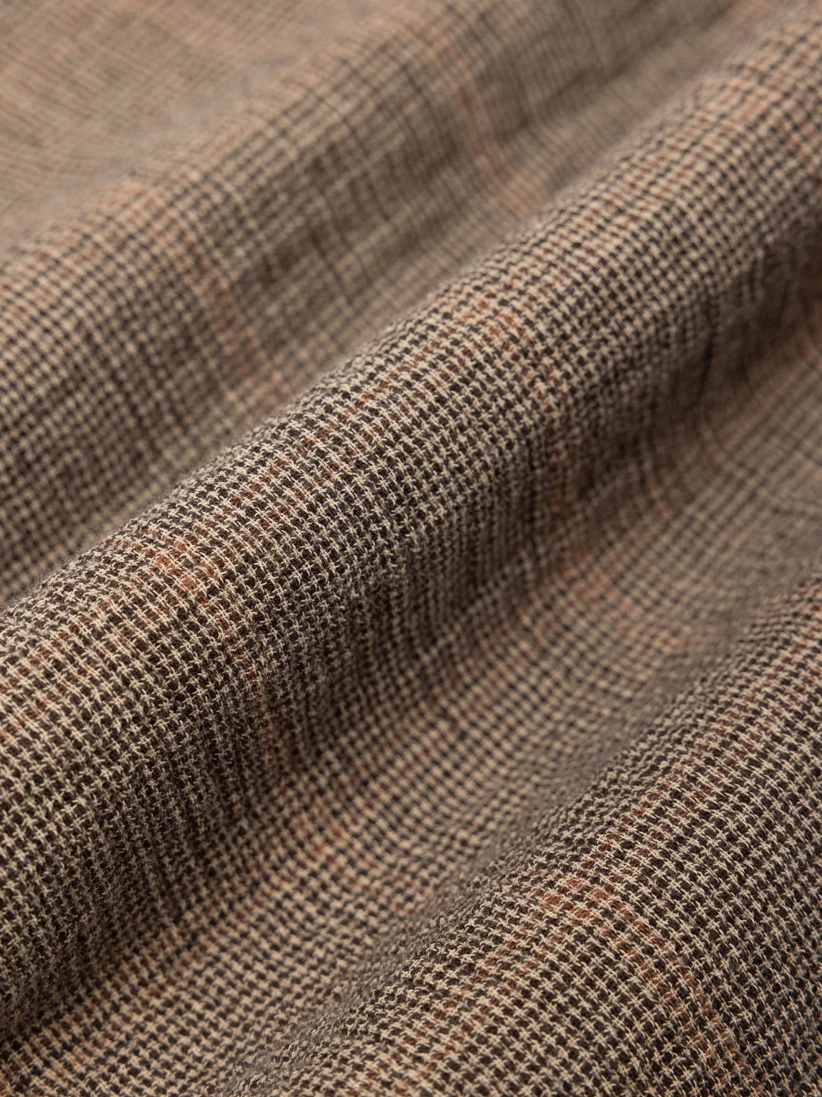 DIRLETON SHIRT - KHAKI CHECK CRINKLE COTTON