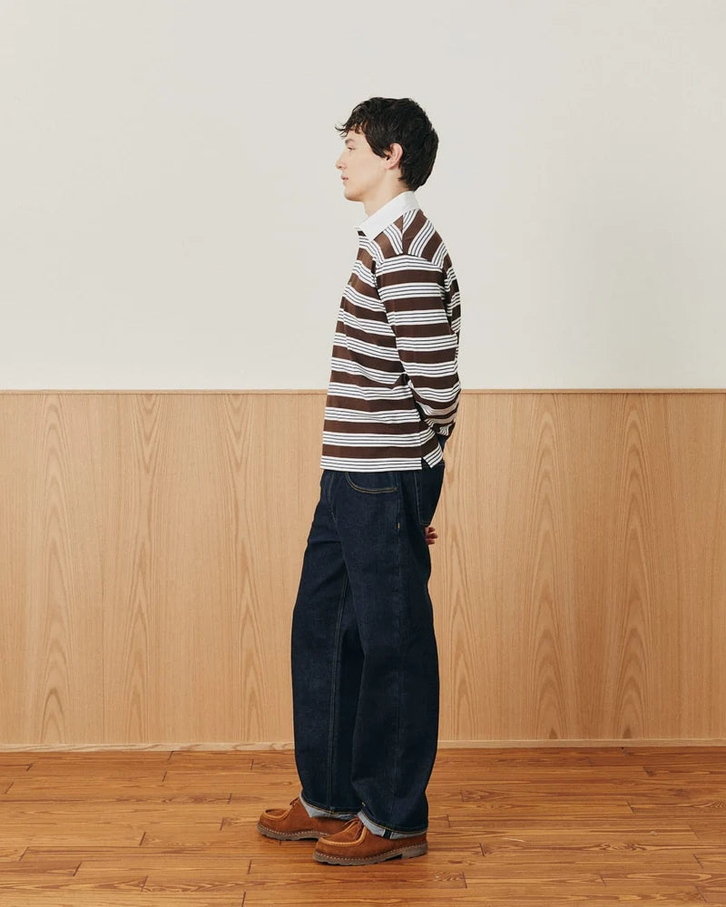 MINI STRIPE LS RUGBY - BROWN