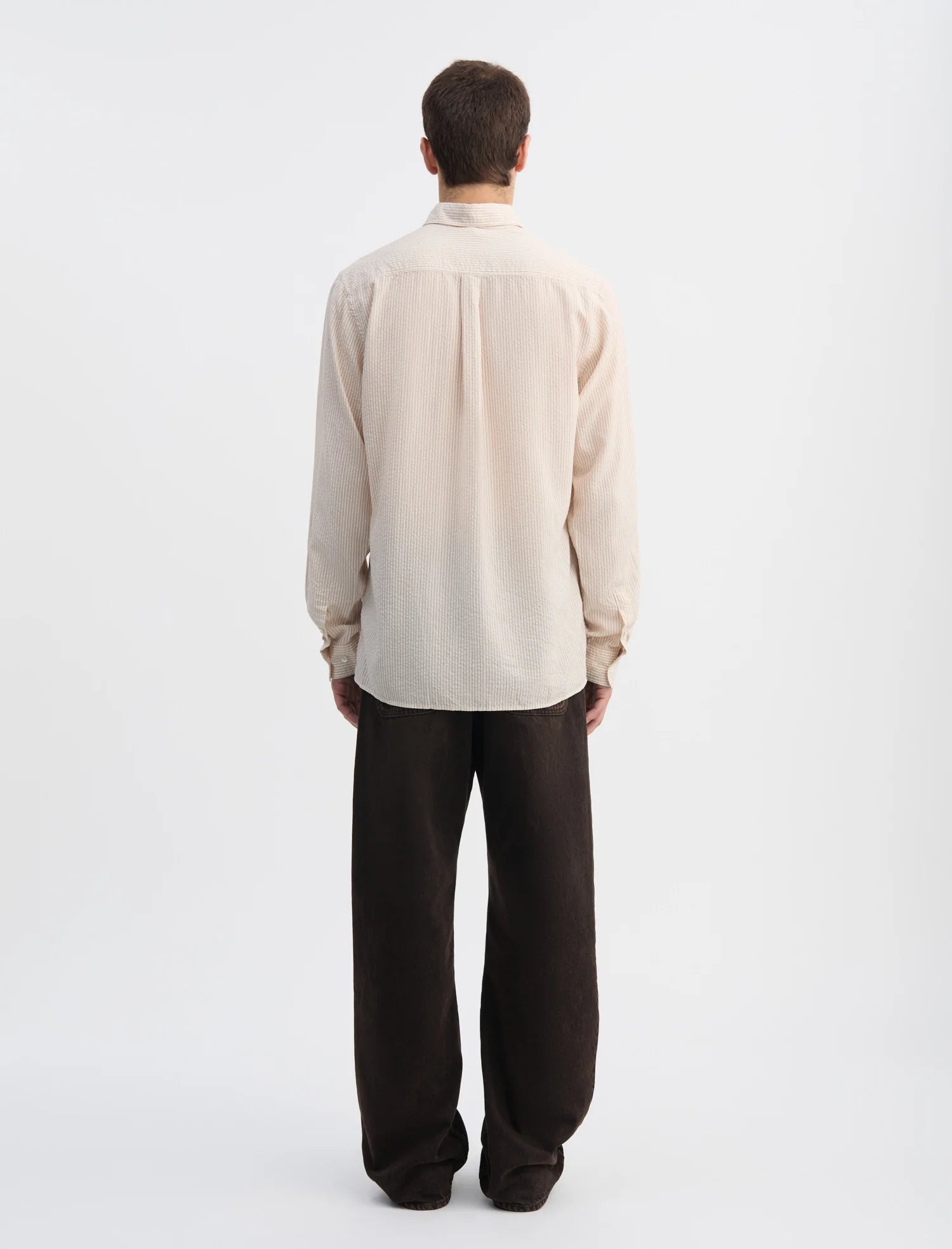 ANOTHER SHIRT 1.0 - ECRU BROWN STRIPE