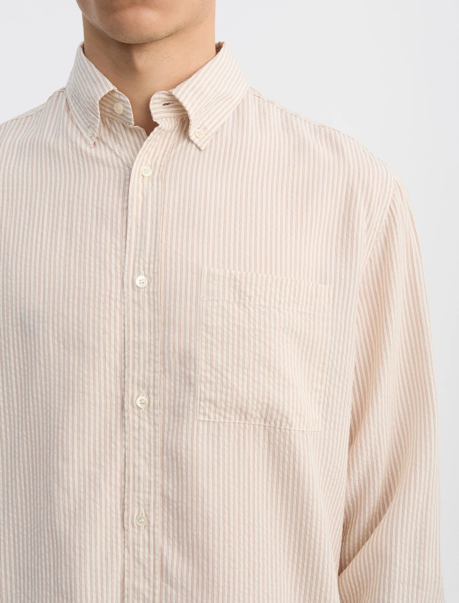 ANOTHER SHIRT 1.0 - ECRU BROWN STRIPE
