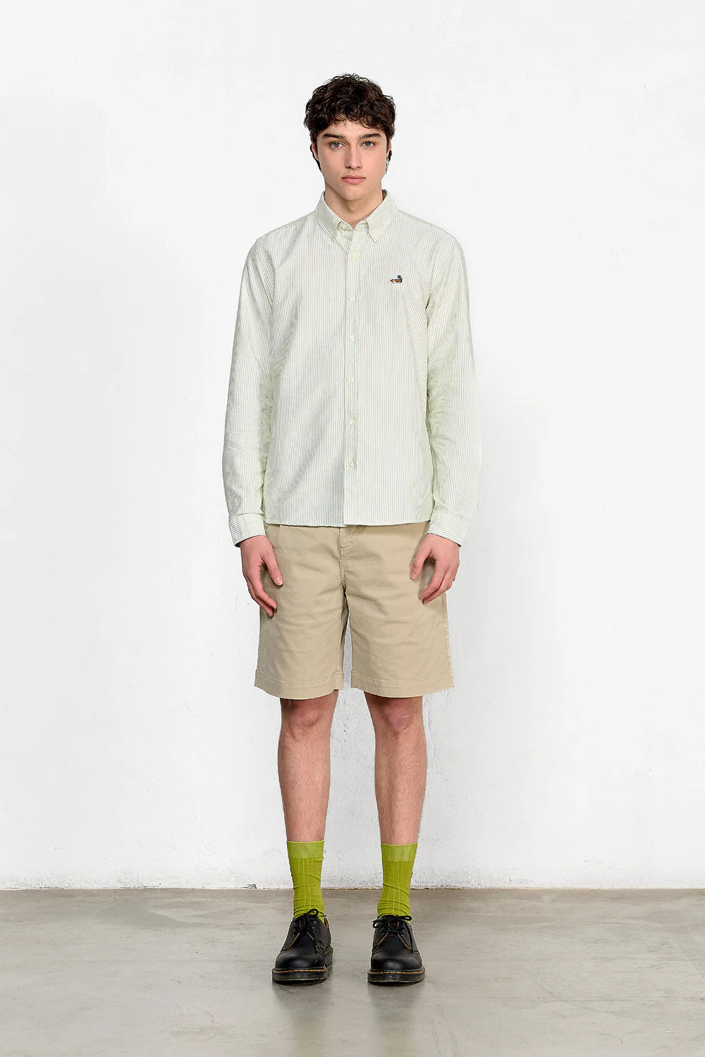 DUCK PATCH SHIRT - GREEN STRIPES