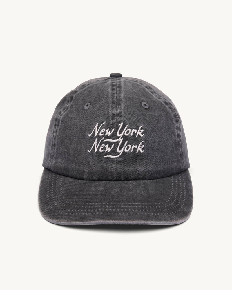WASHED SCRIPT CAP - BLACK