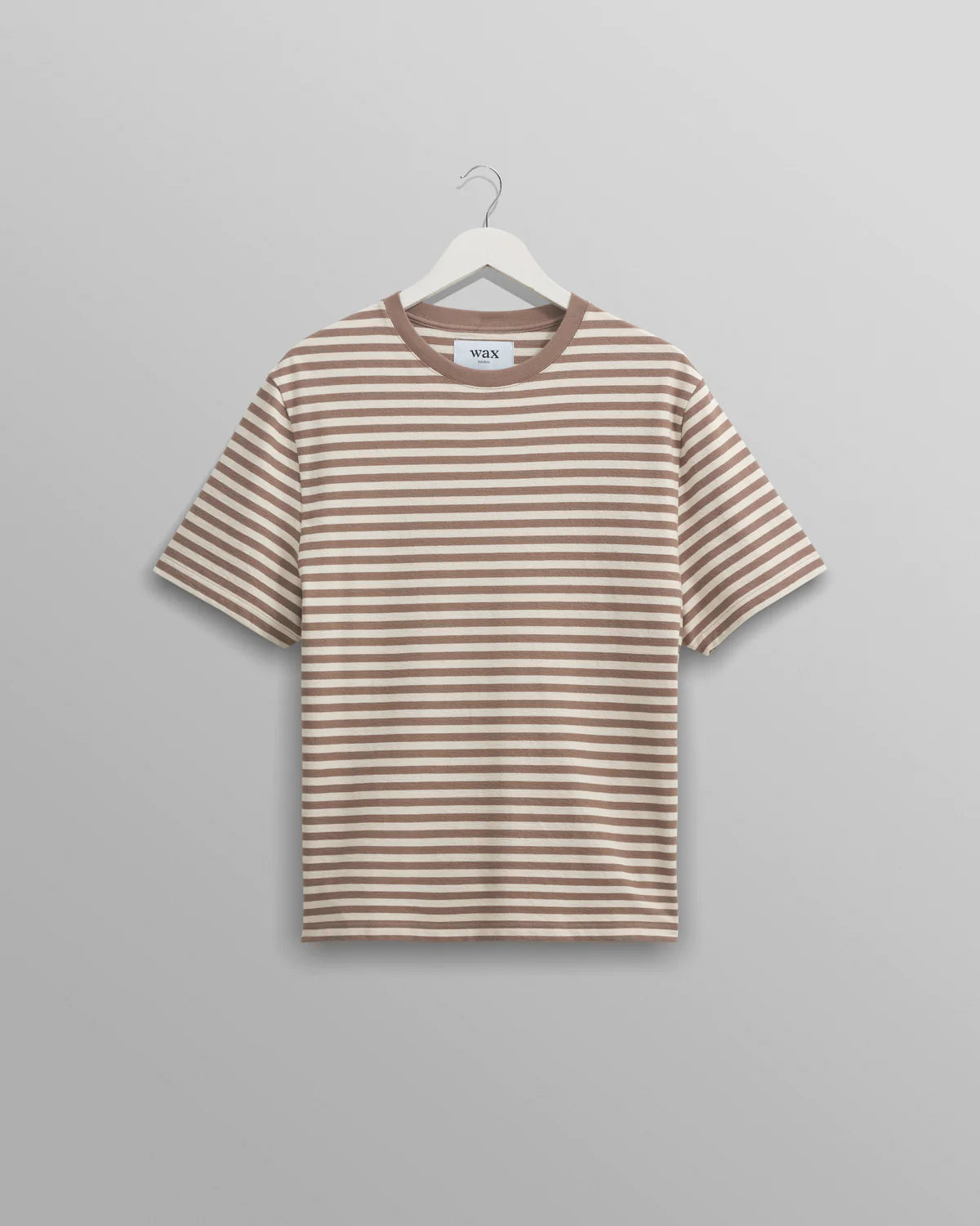 DEAN TEE WALNUT/ECRU STRIPE