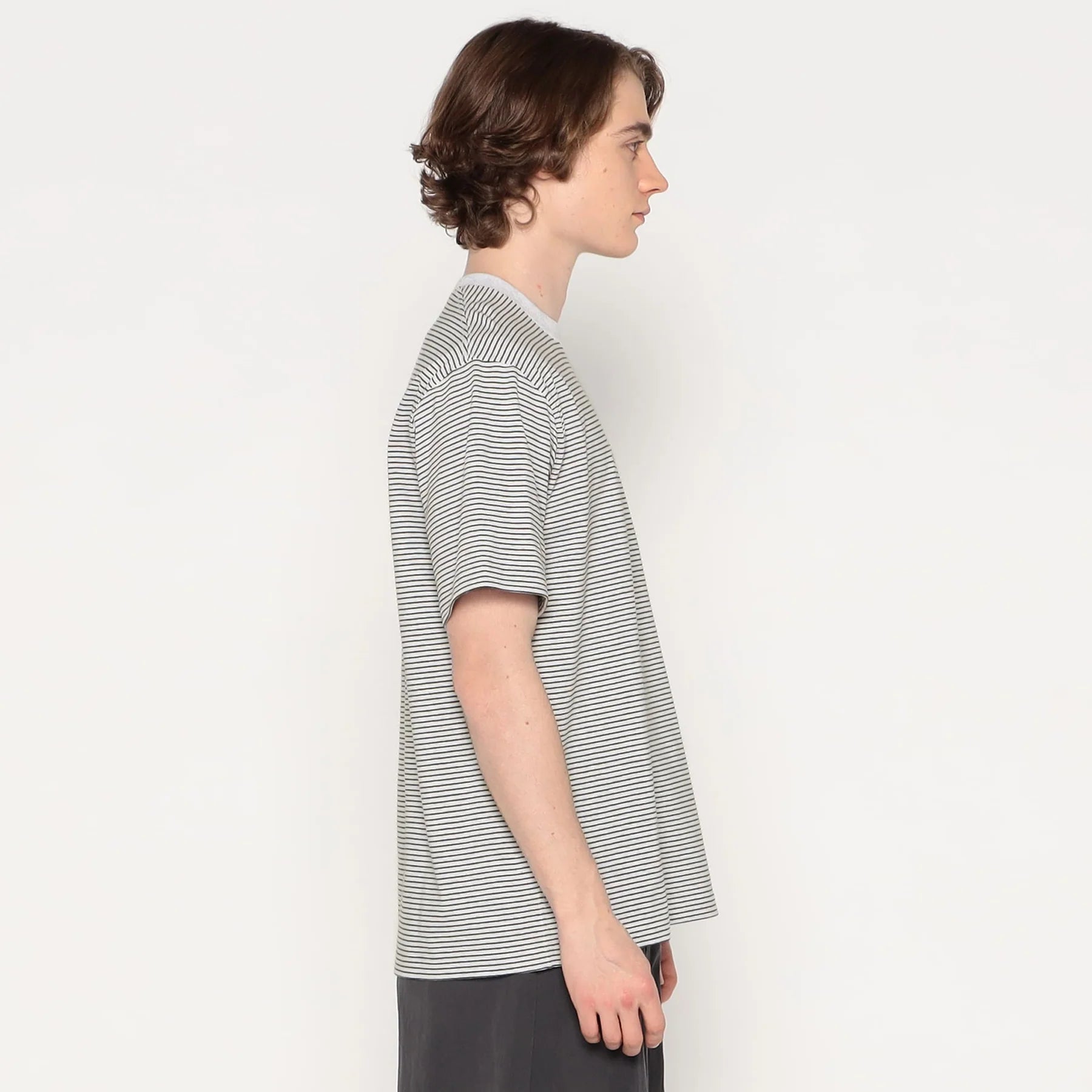 POCKET T-SHIRT - HEATHERWHITE/CHARCOAL