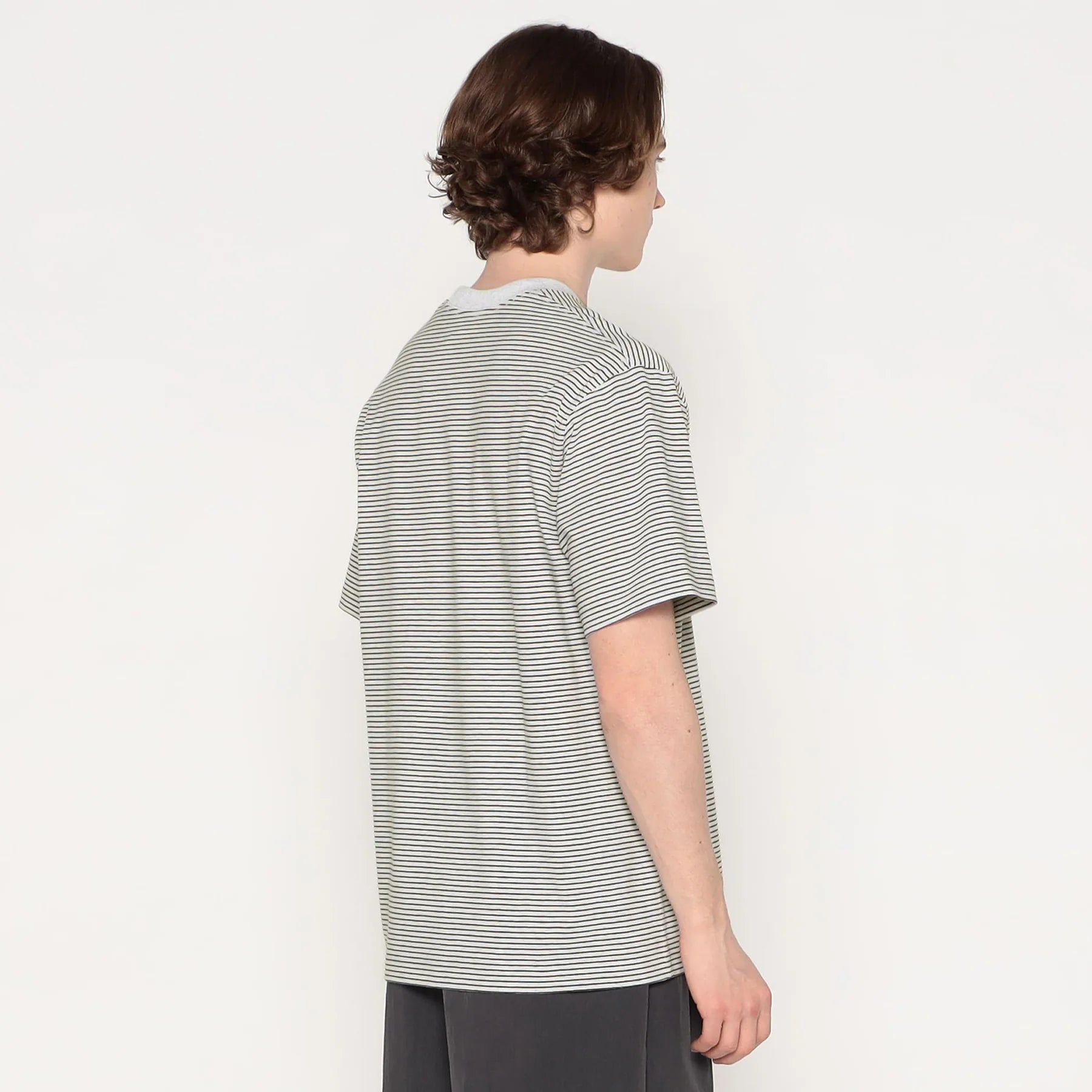 POCKET T-SHIRT - HEATHERWHITE/CHARCOAL