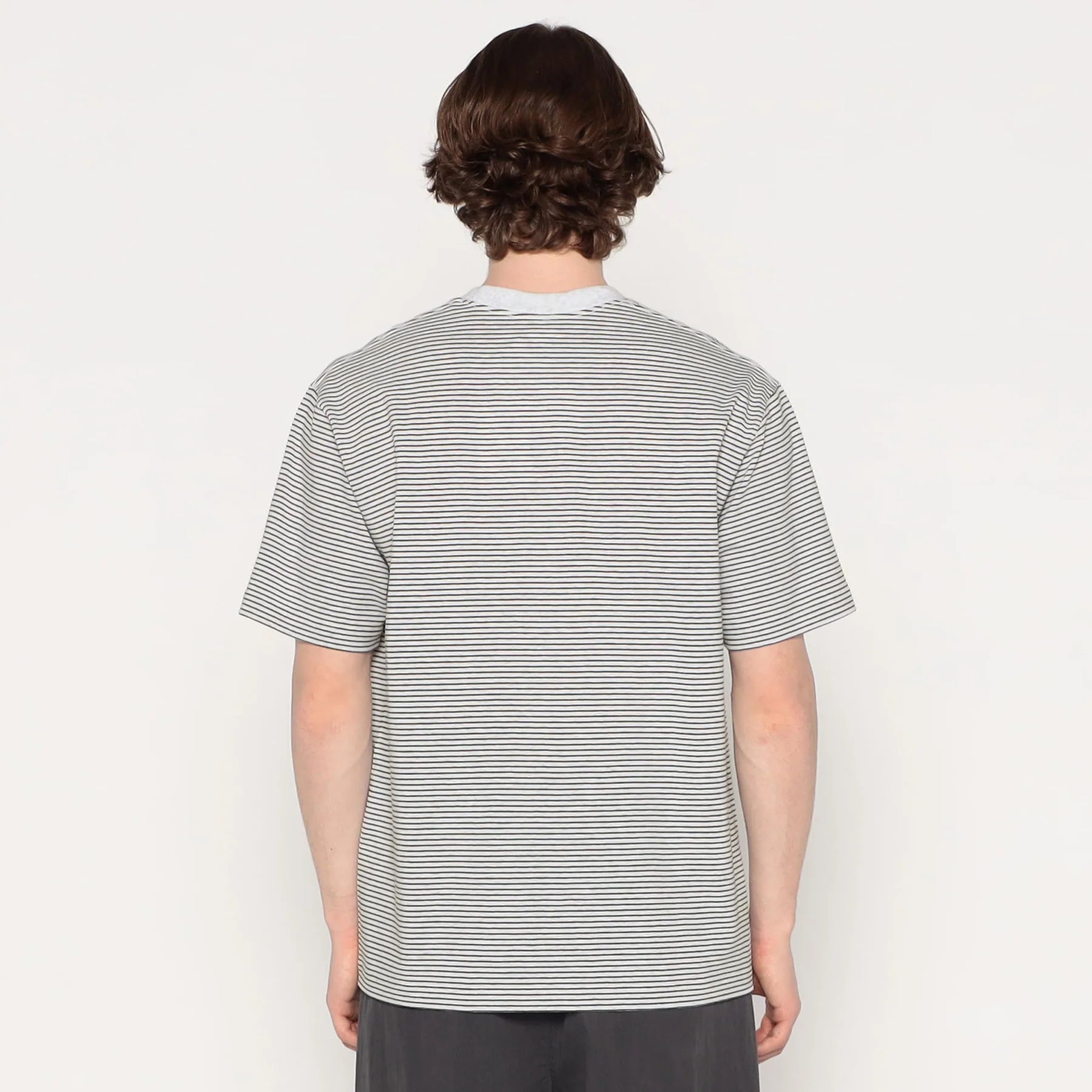 POCKET T-SHIRT - HEATHERWHITE/CHARCOAL