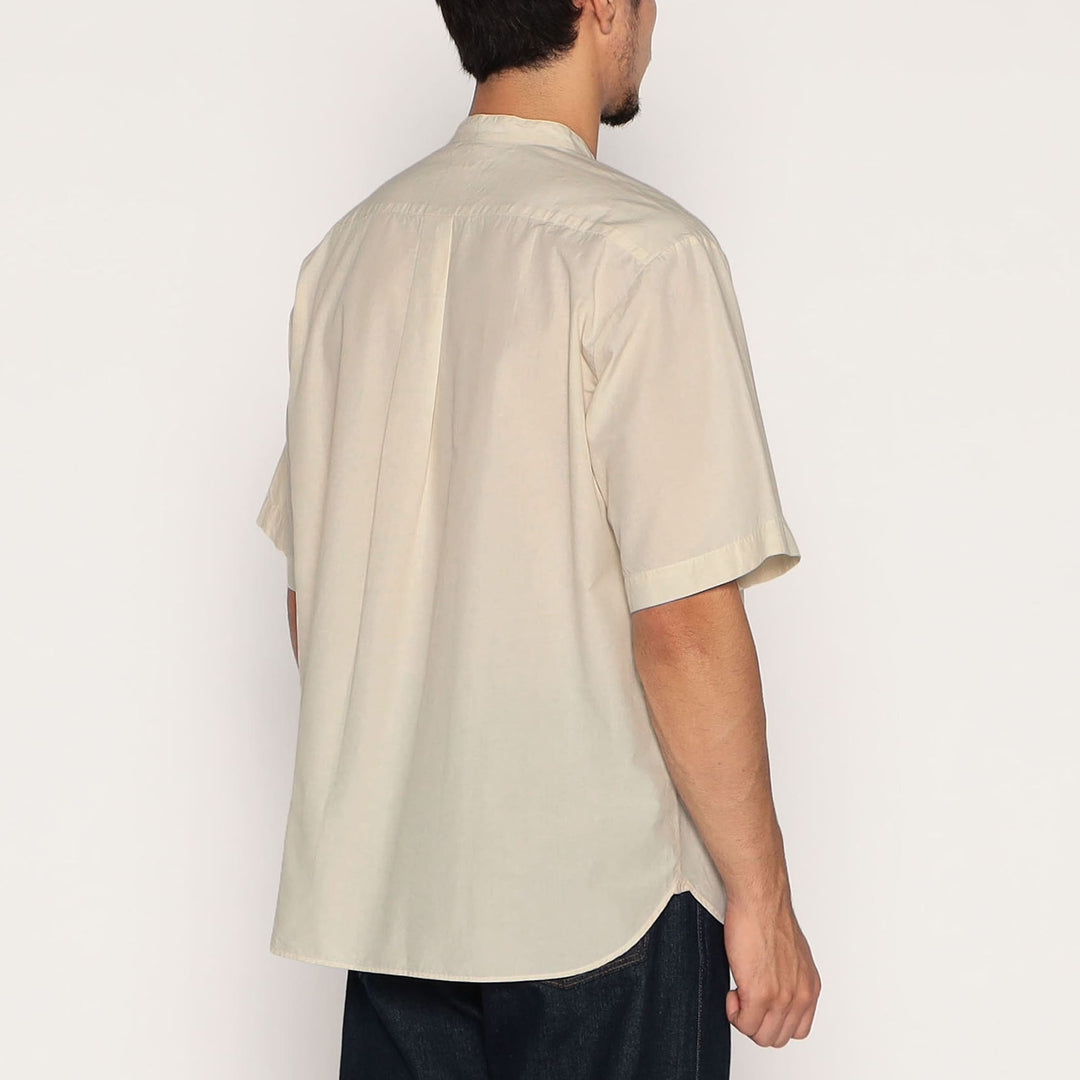 BAND COLLAR SS SHIRT - IVORY