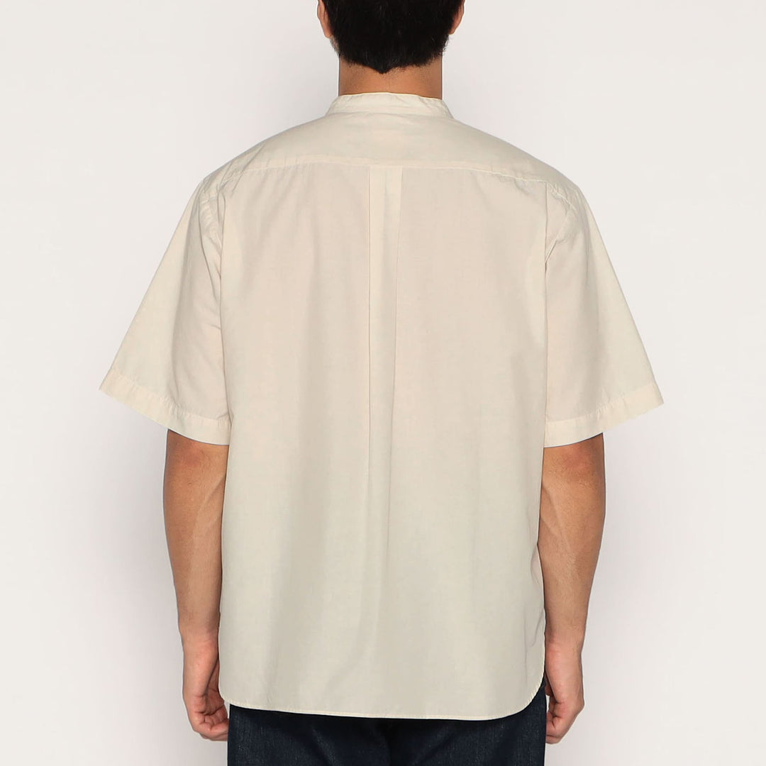 BAND COLLAR SS SHIRT - IVORY