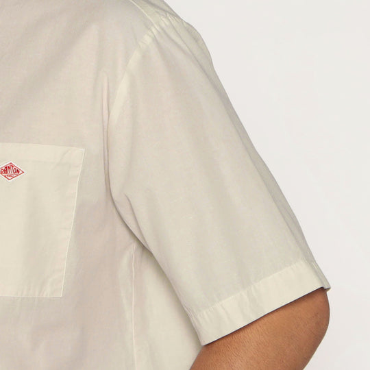BAND COLLAR SS SHIRT - IVORY