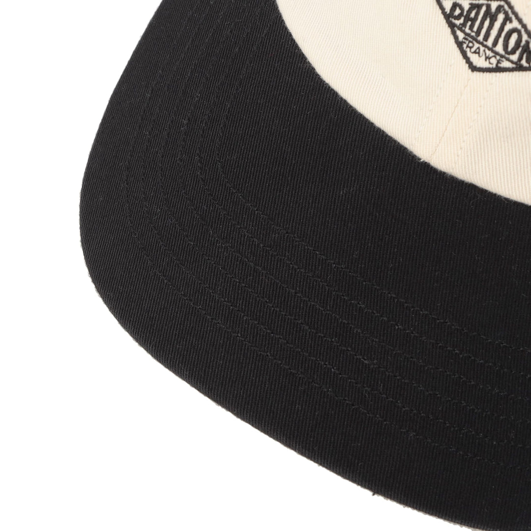 CHINO 6 PANEL 2 TONE CAP - ECRU/BLACK
