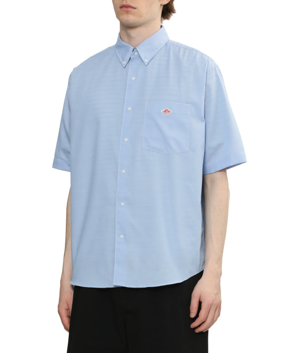 DOT BUTTON SS SHIRT - SAX BLUE