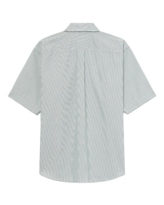DOT BUTTON SS SHIRT - GREEN/WHITE STRIPES