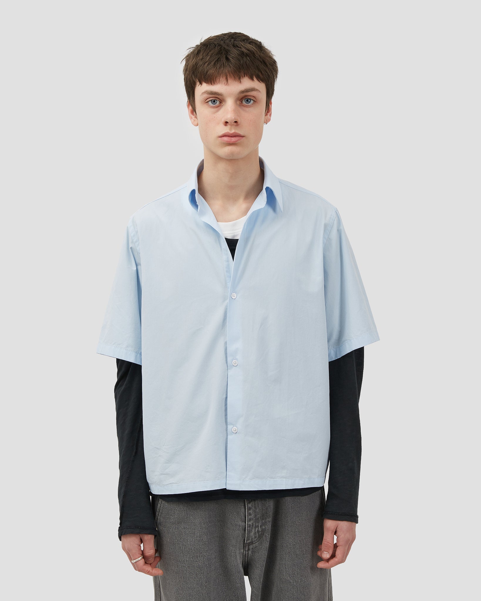 SS SHIRT POPLIN - LIGHT BLUE