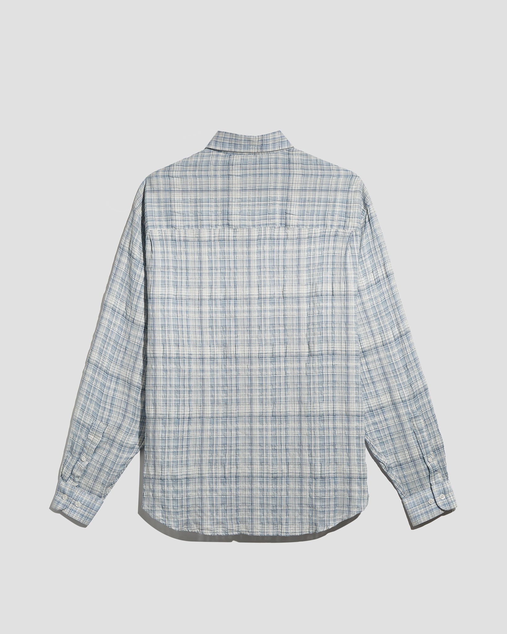 OVERSIZED SHIRT TEXTURED BLUE