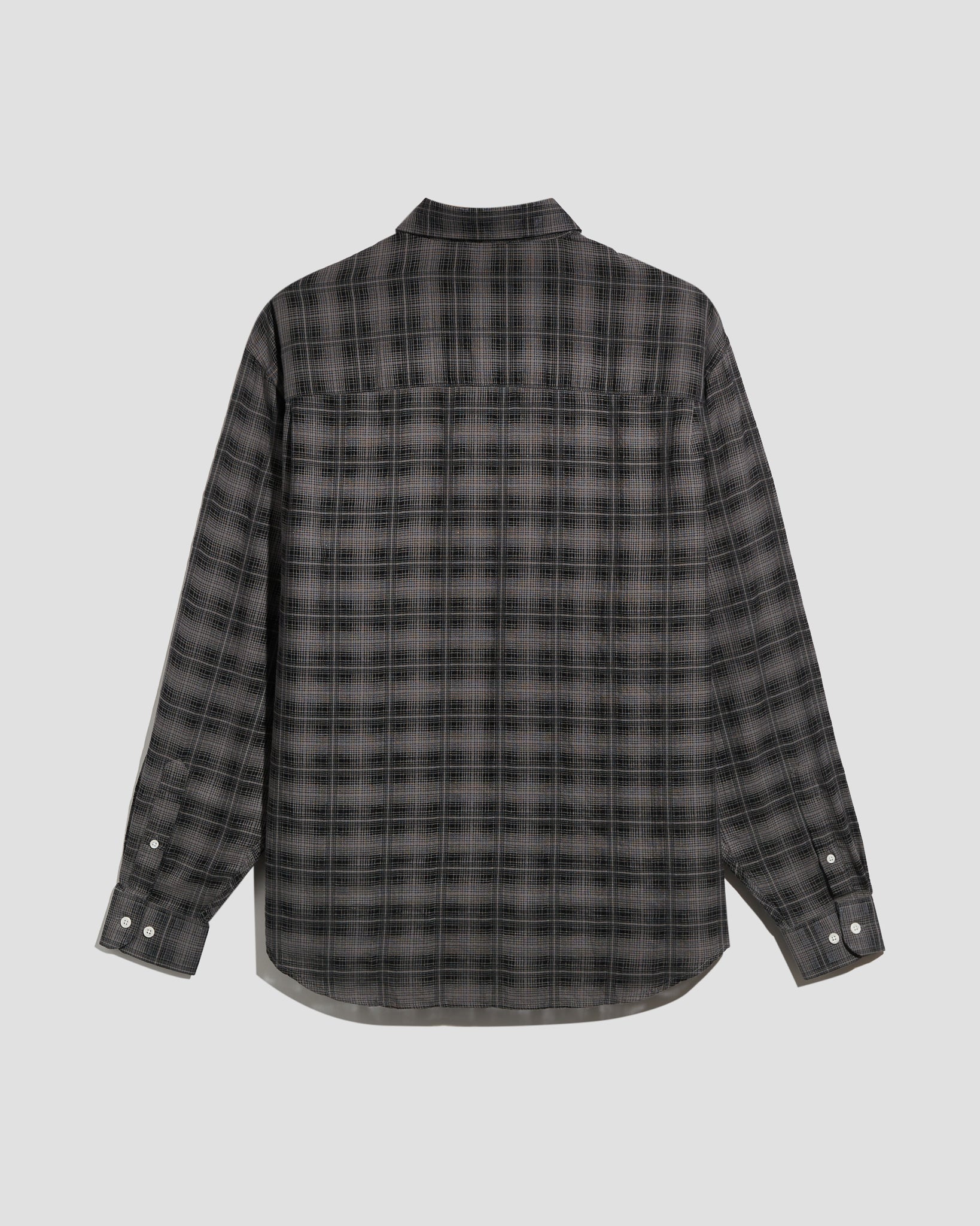 OVERSIZED SHIRT MERINO PLAID BLACK