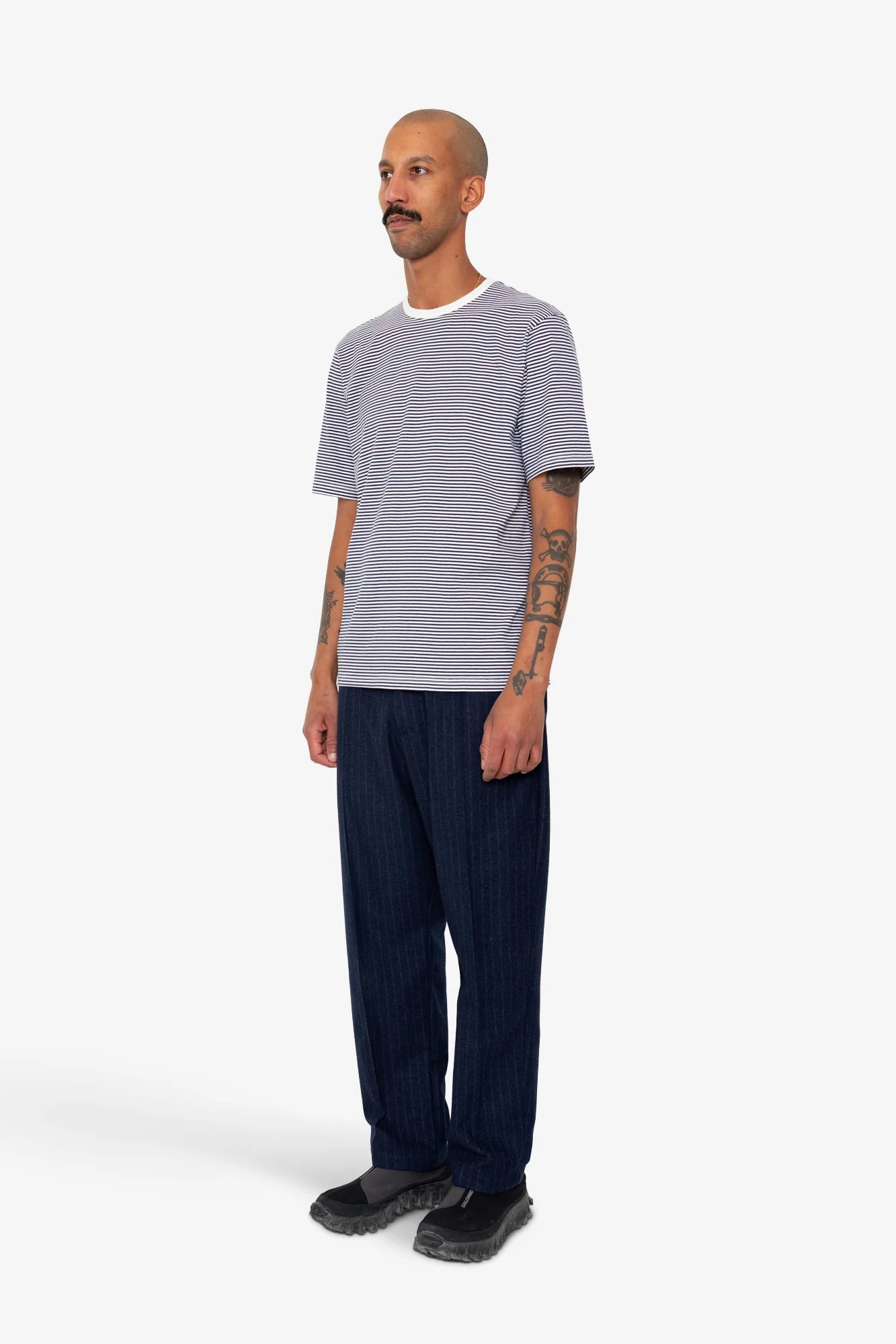 1x1 STRIPED TEE - BRIGHT NAVY/ECRU