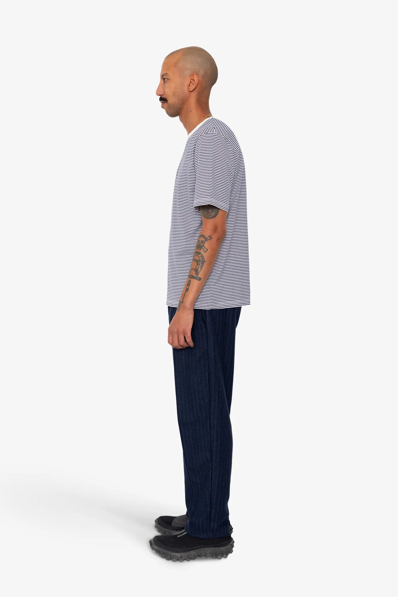 1x1 STRIPED TEE - BRIGHT NAVY/ECRU