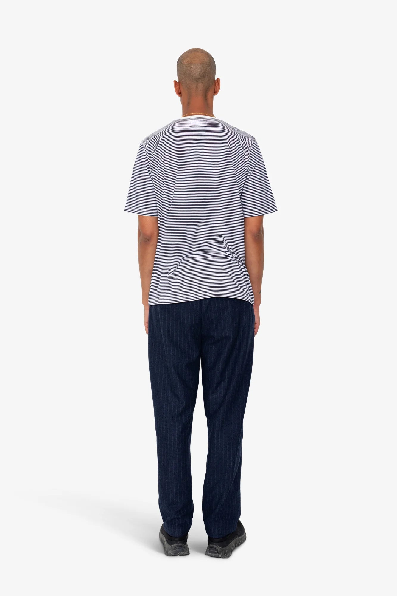 1x1 STRIPED TEE - BRIGHT NAVY/ECRU