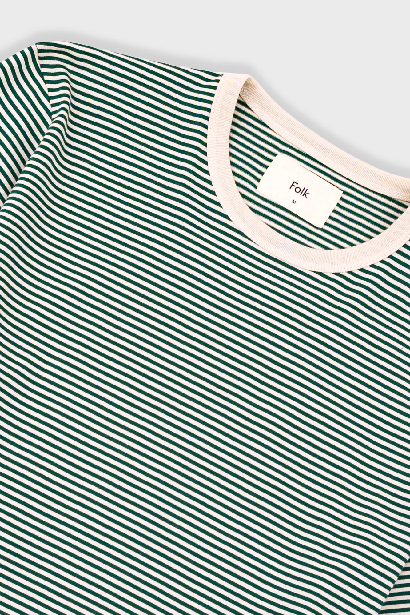 1x1 STRIPED TEE - GREEN/ECRU