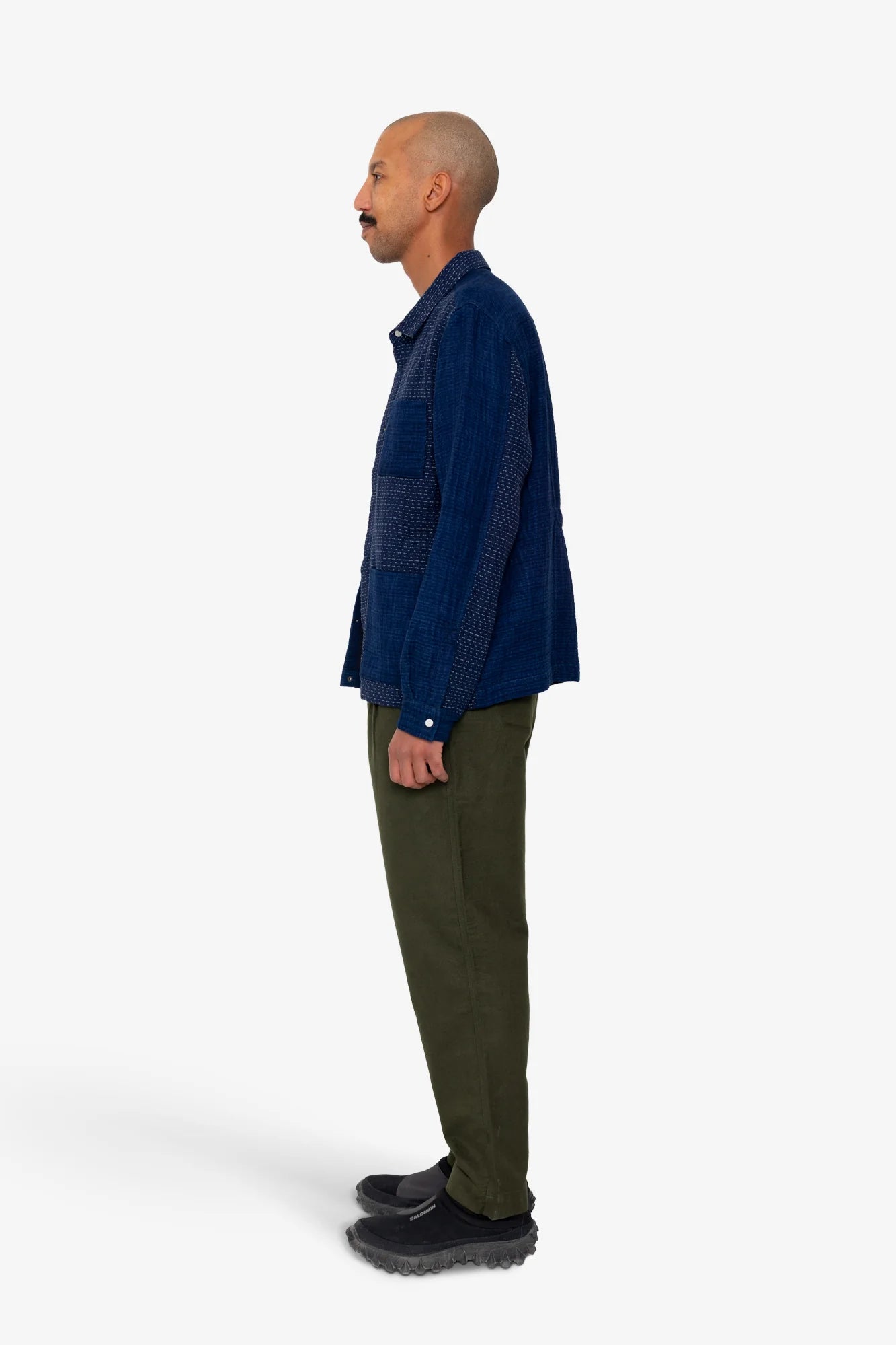 ASSEMBLY JACKET - INDIGO WAFFLE PATCHWORK