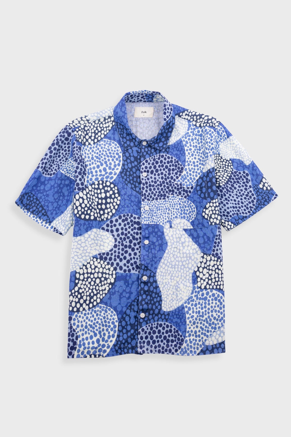GABE SHIRT - DOT PRINT BLUE MONO – Salvo