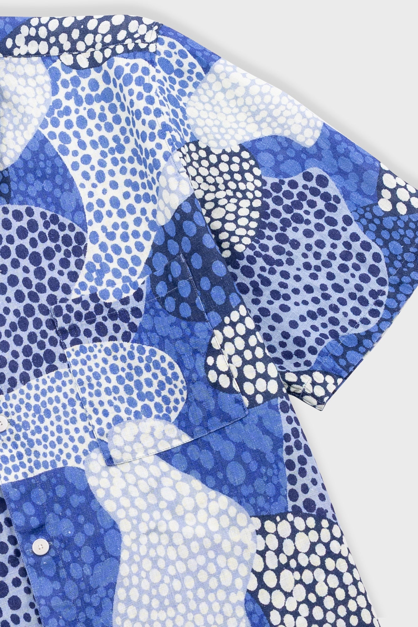 GABE SHIRT - DOT PRINT BLUE MONO