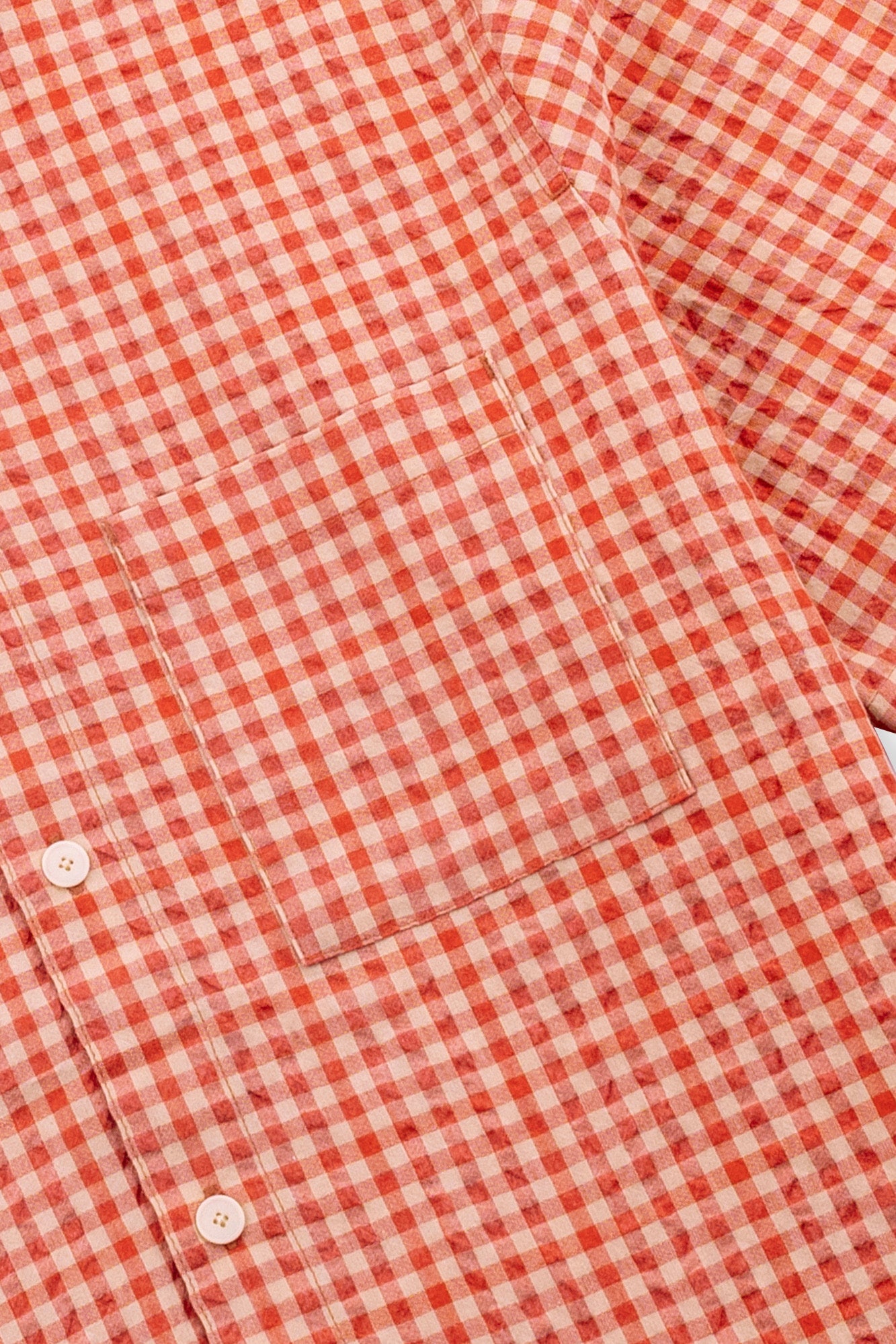 GABE SHIRT - RED OXIDE TEXTURED CHECK