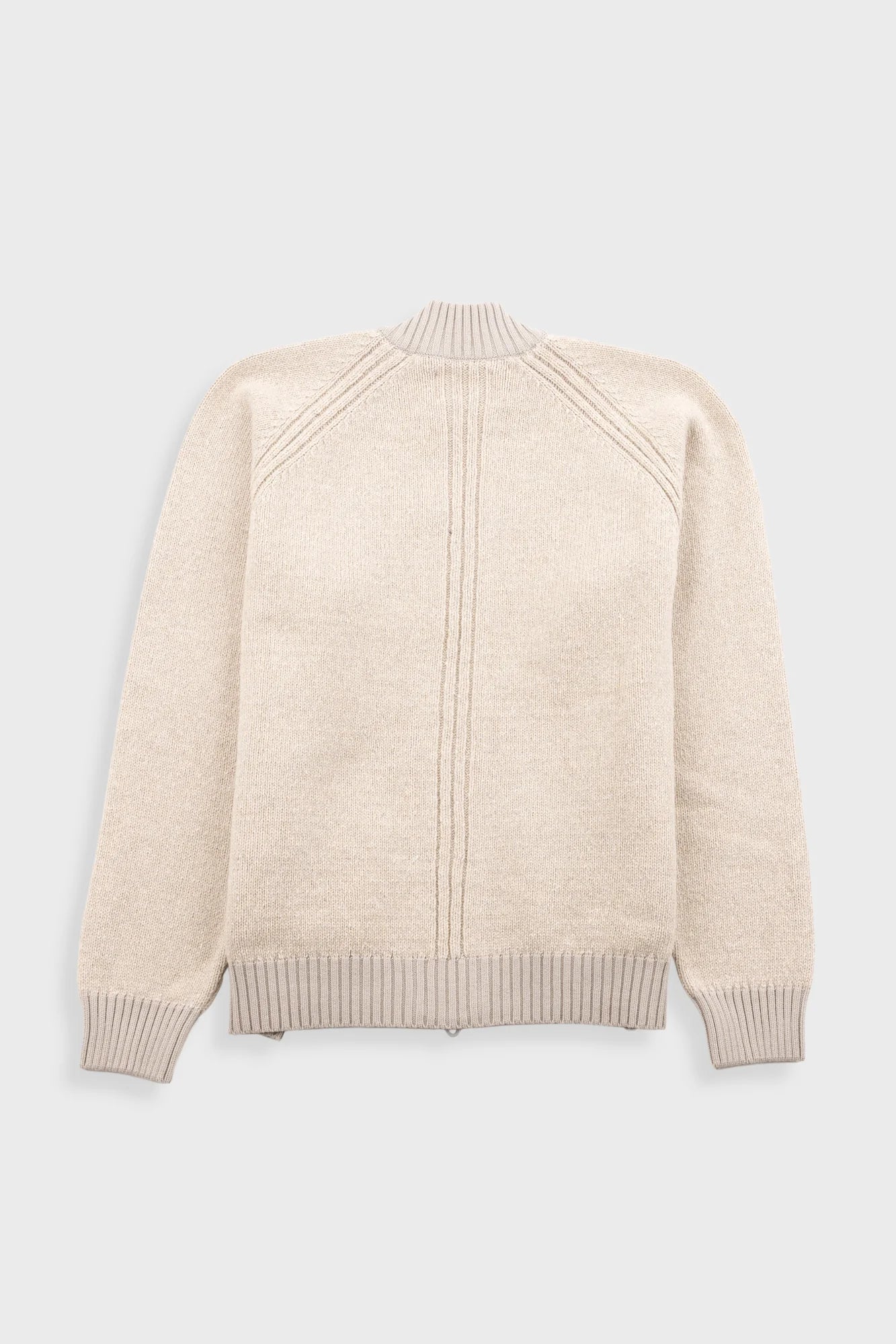 KNITTED ZIP THRU BOMBER - STONE