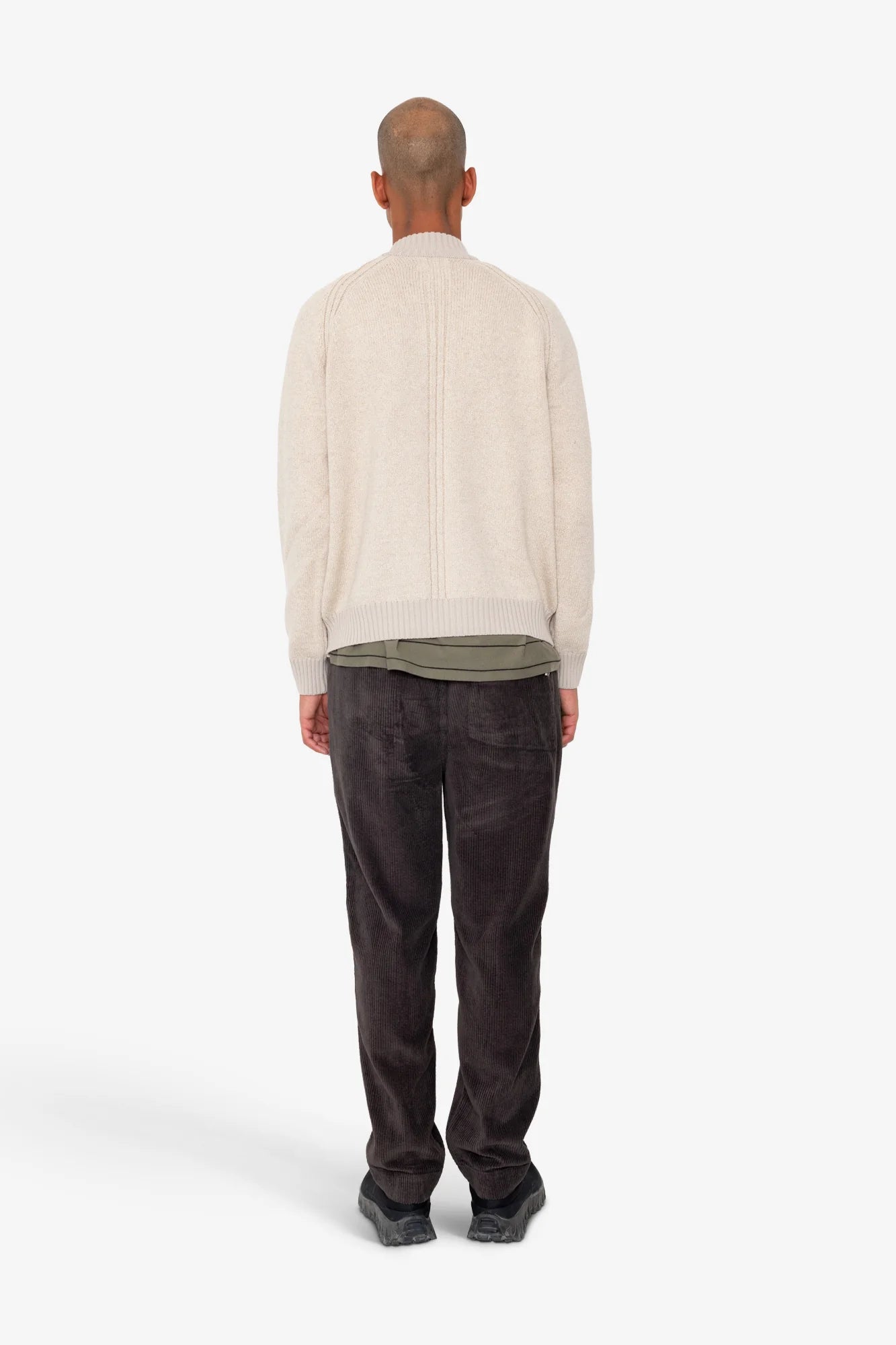 KNITTED ZIP THRU BOMBER - STONE